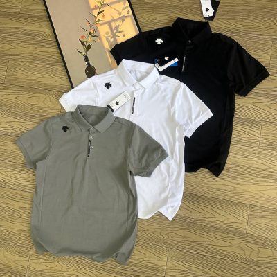 High Quality Descente Short-Sleeved Black Cotton Breathable Collection