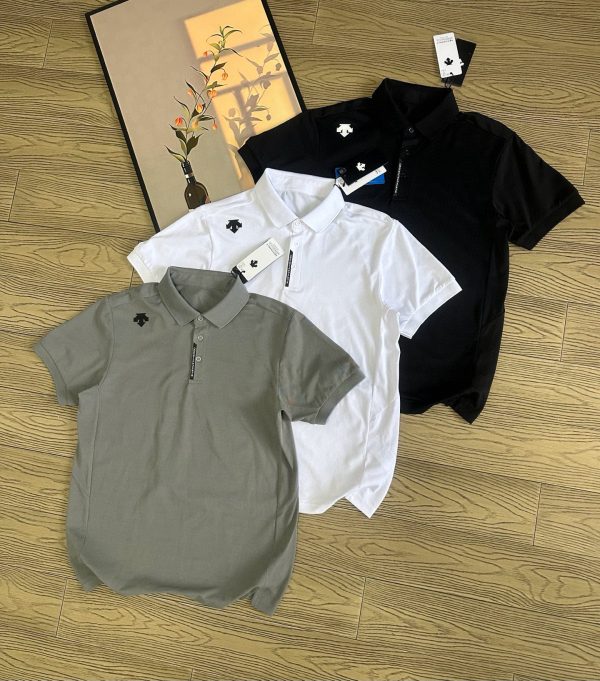 High Quality Descente Short-Sleeved Black Cotton Breathable Collection