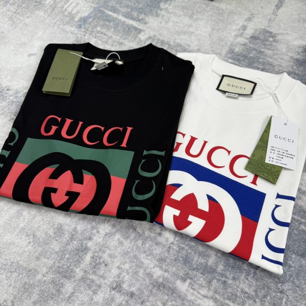 Luxury Gucci Short Sleeves Black Cotton Casual Luxury
