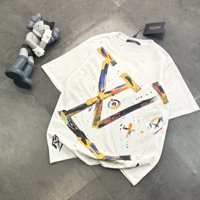 Best Selling Louis Vuitton Short Sleeves Black Cotton Print Collection