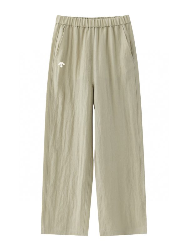 Premium Descente Straight-Leg Pants Black Linen Classic Luxury