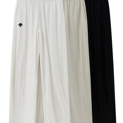 Best Selling Descente Wide-Leg Pants White Cotton Casual Collection