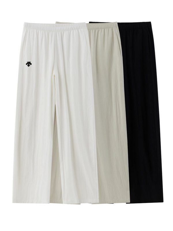 Best Selling Descente Wide-Leg Pants White Cotton Casual Collection