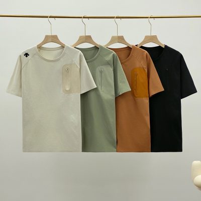Best Selling Descente Short Sleeves Black Silk Casual Collection