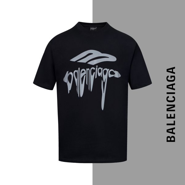 Luxury Balenciaga Short Sleeves White Cotton Logo Luxury