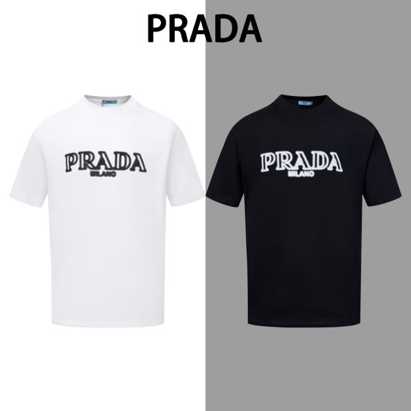 Premium Quality Prada Short Sleeves White Cotton Style