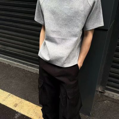 Best Selling Louis Vuitton Short Sleeves Gray Cotton Patchwork Luxury