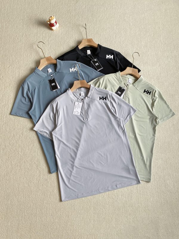 Luxury Helly Hansen Short-Sleeved Shirts Gray Silk Casual Luxury