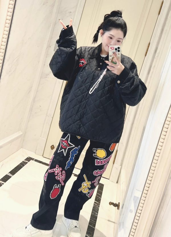 Luxury Chrome Hearts Overalls Black Leather Embroidered Luxury