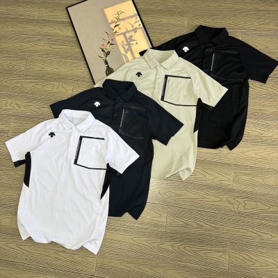 Luxury Descente Short-Sleeved Green Cotton Breathable Style