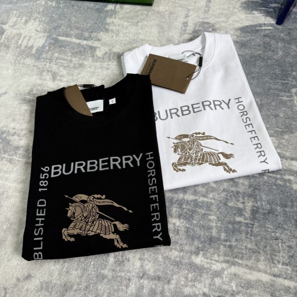 Premium Burberry Short Sleeves Black Logo Collection