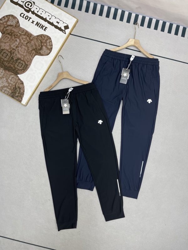 High Quality Descente Pants Black Calf Casual Style