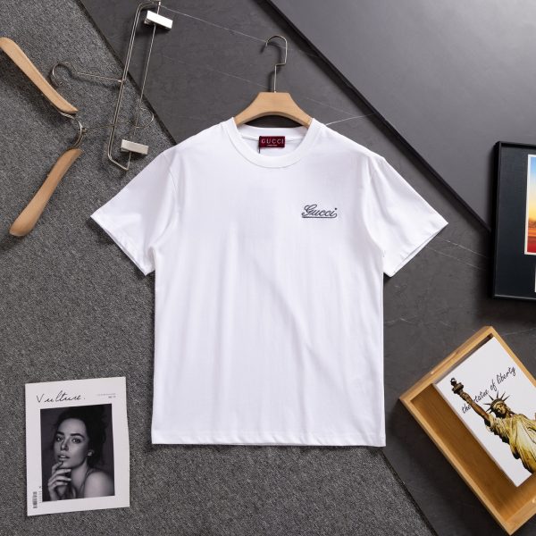 High Quality Gucci Short Sleeves Gray Cotton Embroidery Collection