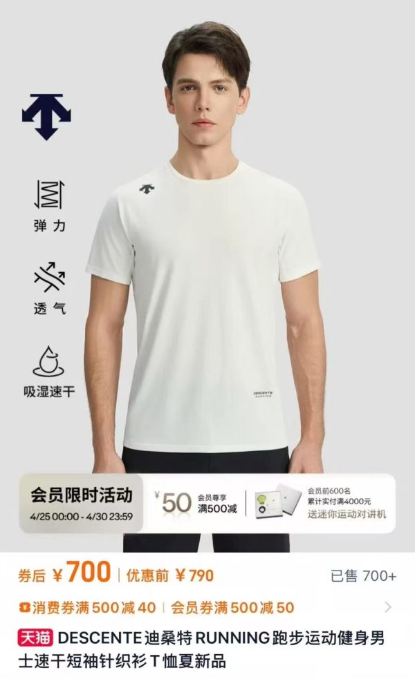 Luxury Descente Short Sleeves Black Breathable Collection