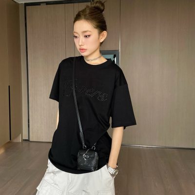 High Quality Louis Vuitton Short-Sleeved Shirt Black Cotton Casual Collection