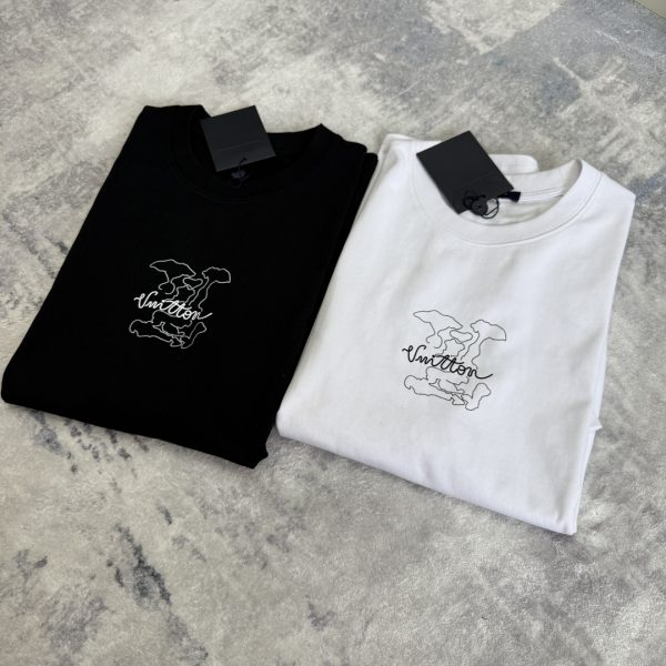 Best Selling Louis Vuitton Short-Sleeved Shirt Black Cotton Casual Luxury