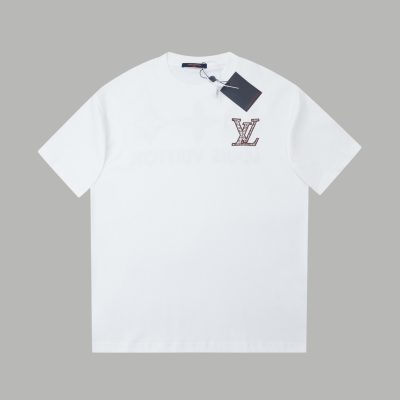 High Quality Louis Vuitton Short Sleeves Black Cotton Logo Luxury