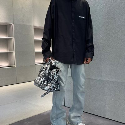 Best Selling Balenciaga Long Sleeves Black Print Style