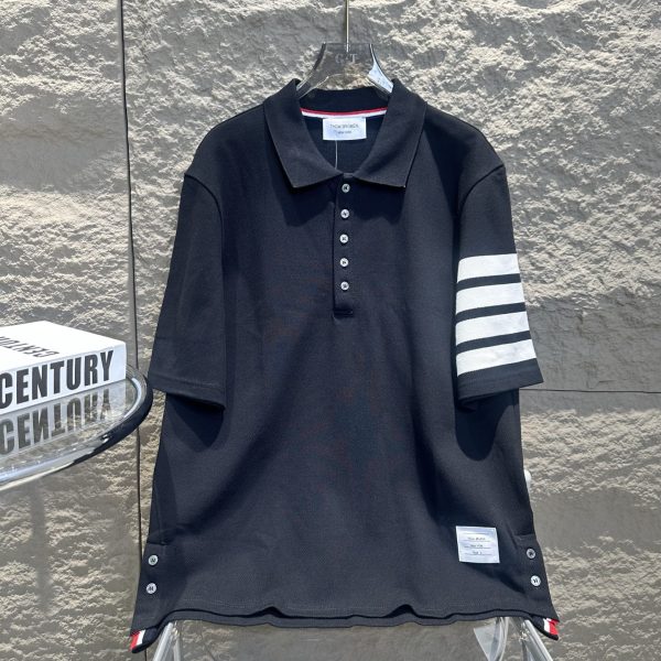 Premium Thom Browne Short-Sleeved Shirt White Classic Collection