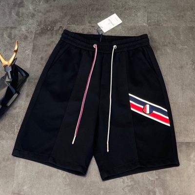 Premium Quality Moncler Shorts Black Cotton Breathable Collection