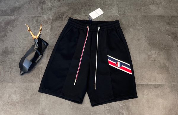 Premium Quality Moncler Shorts Black Cotton Breathable Collection