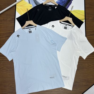 Premium Quality Descente Short Sleeves Black Breathable Luxury