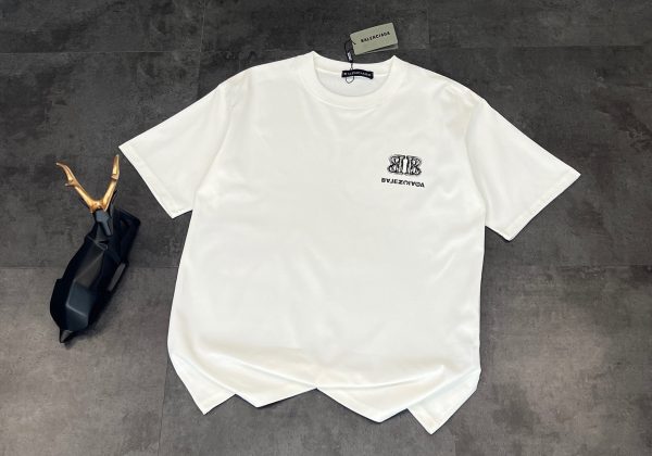 Premium Quality Balenciaga Short Sleeves Black Cotton Logo Style