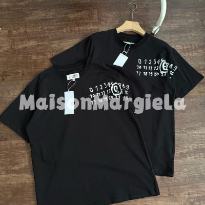 Luxury Margiela Short Sleeves Black Cotton Breathable Collection