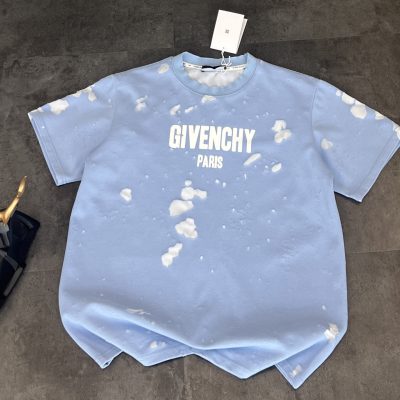 Premium Givenchy Short Sleeves Sky Cotton Breathable Luxury