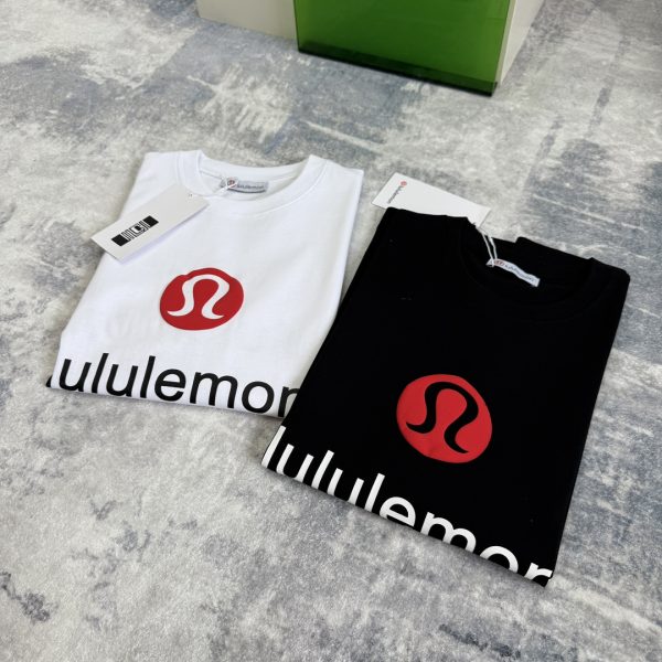 Best Selling Lululemon Short-Sleeved T-Shirt Red Cotton Logo Luxury