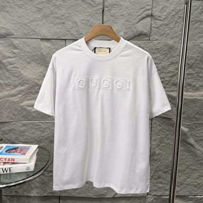 Premium Gucci Short Sleeves Black Cotton Logo Collection
