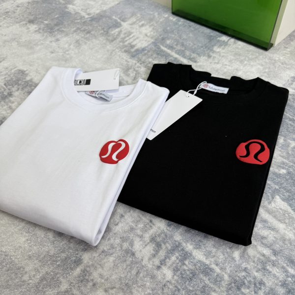 Best Selling Lululemon Short Sleeves Red Cotton Logo Style