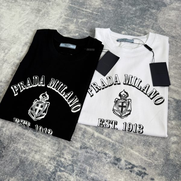 Premium Quality Prada Short-Sleeved Shirts Black Logo Collection