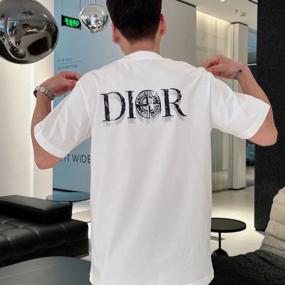 Premium Dior Short Sleeves Black Casual Style