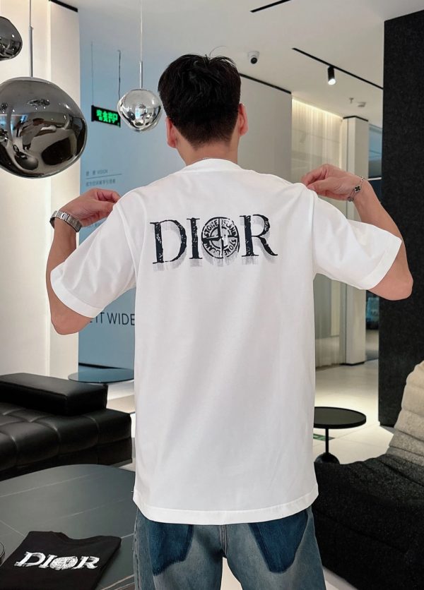 Premium Dior Short Sleeves Black Casual Style