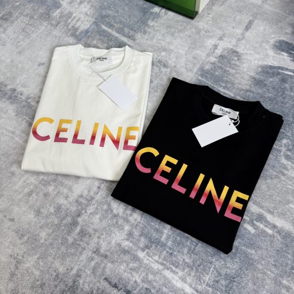 Premium Celine Short Sleeves Black Gradient Luxury