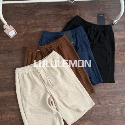 High Quality Lululemon Shorts Black Knit Breathable Style