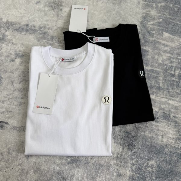 Premium Quality Lululemon Short-Sleeved T-Shirt Black Leather Logo Collection