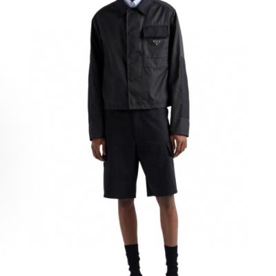 High Quality Prada Shorts Black Cotton Solid Style