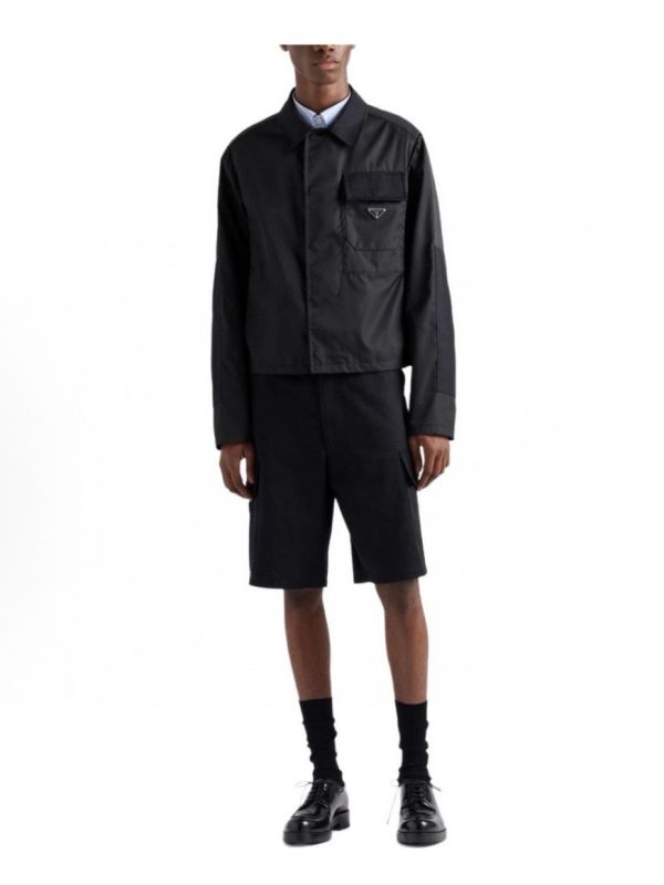 High Quality Prada Shorts Black Cotton Solid Style