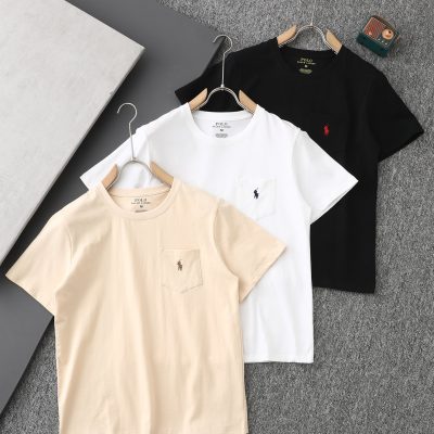 Premium Quality Ralph Lauren Short-Sleeved T-Shirt White Cotton Embroidered Style