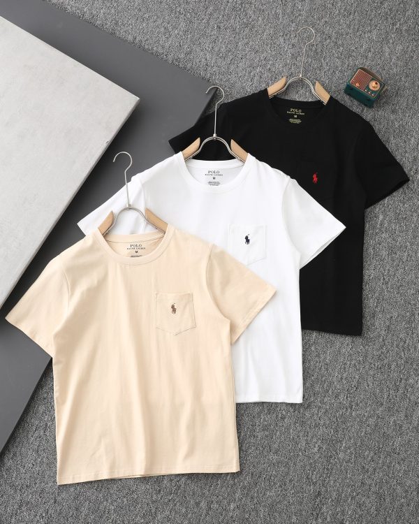 Premium Quality Ralph Lauren Short-Sleeved T-Shirt White Cotton Embroidered Style