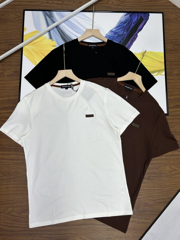 High Quality Zegna Short Sleeves White Leather Collection