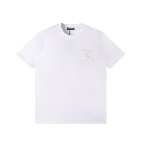 High Quality Louis Vuitton Short Sleeves White Cotton Breathable Luxury