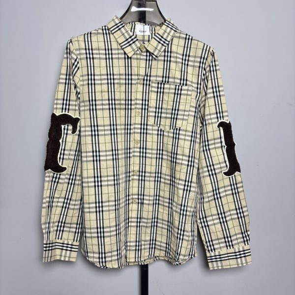 Premium Quality Burberry Shirt Khaki Cotton Checkered Luxury