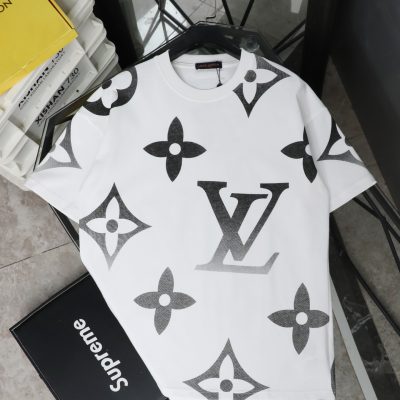 Luxury Louis Vuitton Short-Sleeved Shirt White Leather Classic Collection