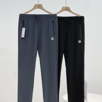 Luxury Fila Casual Pants Black Silk Casual Collection