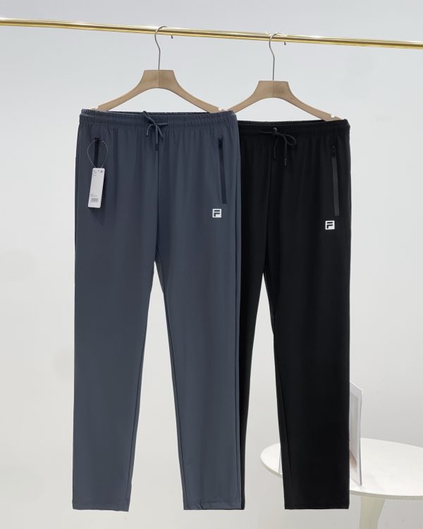 Luxury Fila Casual Pants Black Silk Casual Collection