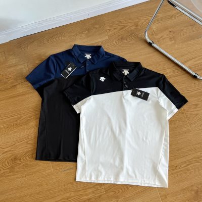 Best Selling Descente Short-Sleeved Shirts Blue Breathable Style