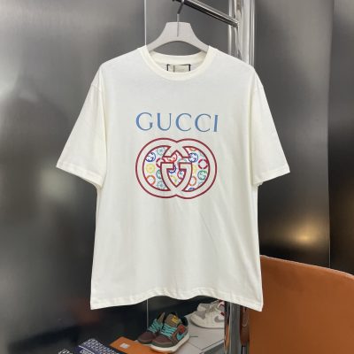 High Quality Gucci Short Sleeves White Logo Luxury